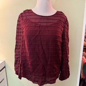 NWT Talbots deep red 100% silk Blouse size 16